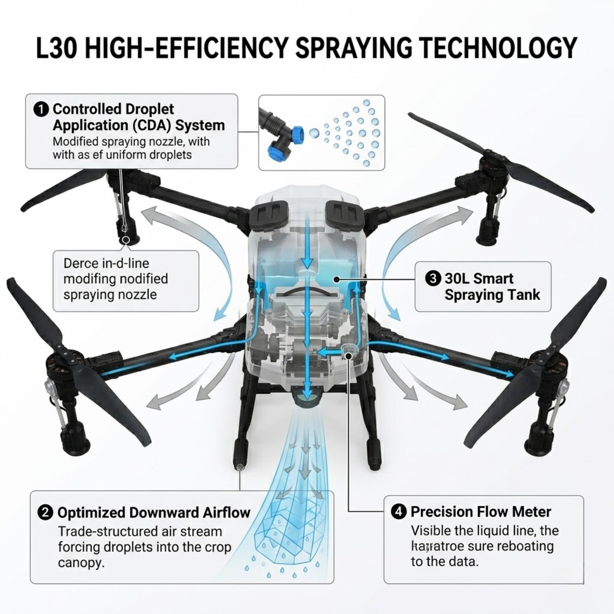 ABZ Innovation L30 Agriculture Drone Full Kit High-Efficiency Use