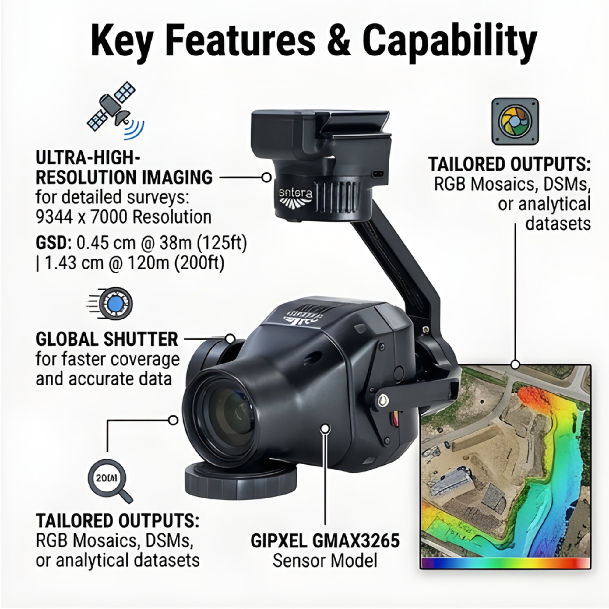 Inspired Flight Sentera 65R IF1200A Payload - Drone Mapping & Imaging Camera System