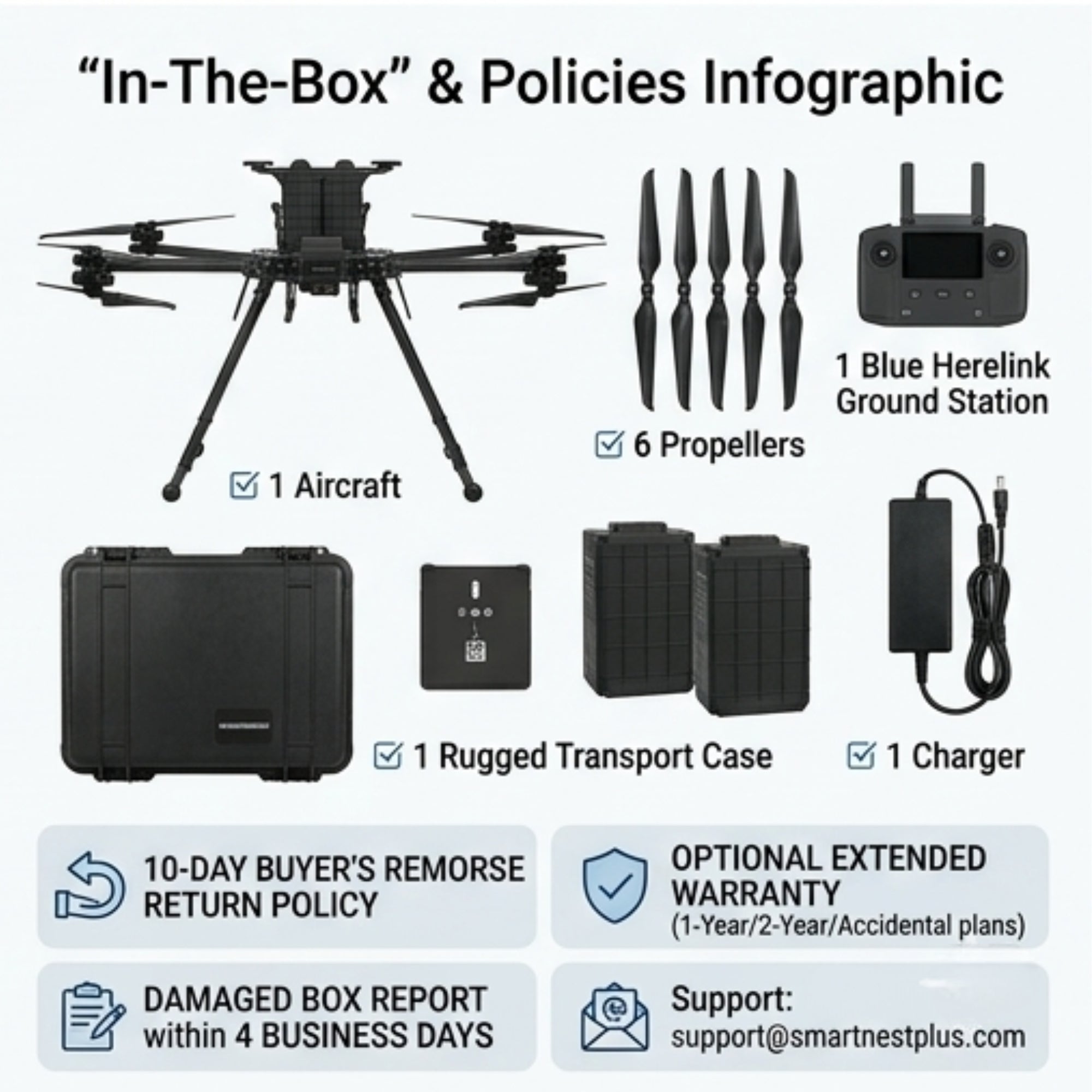 Inspired Flight IF1200A Drone with Blue Herelink Ground Control Station
