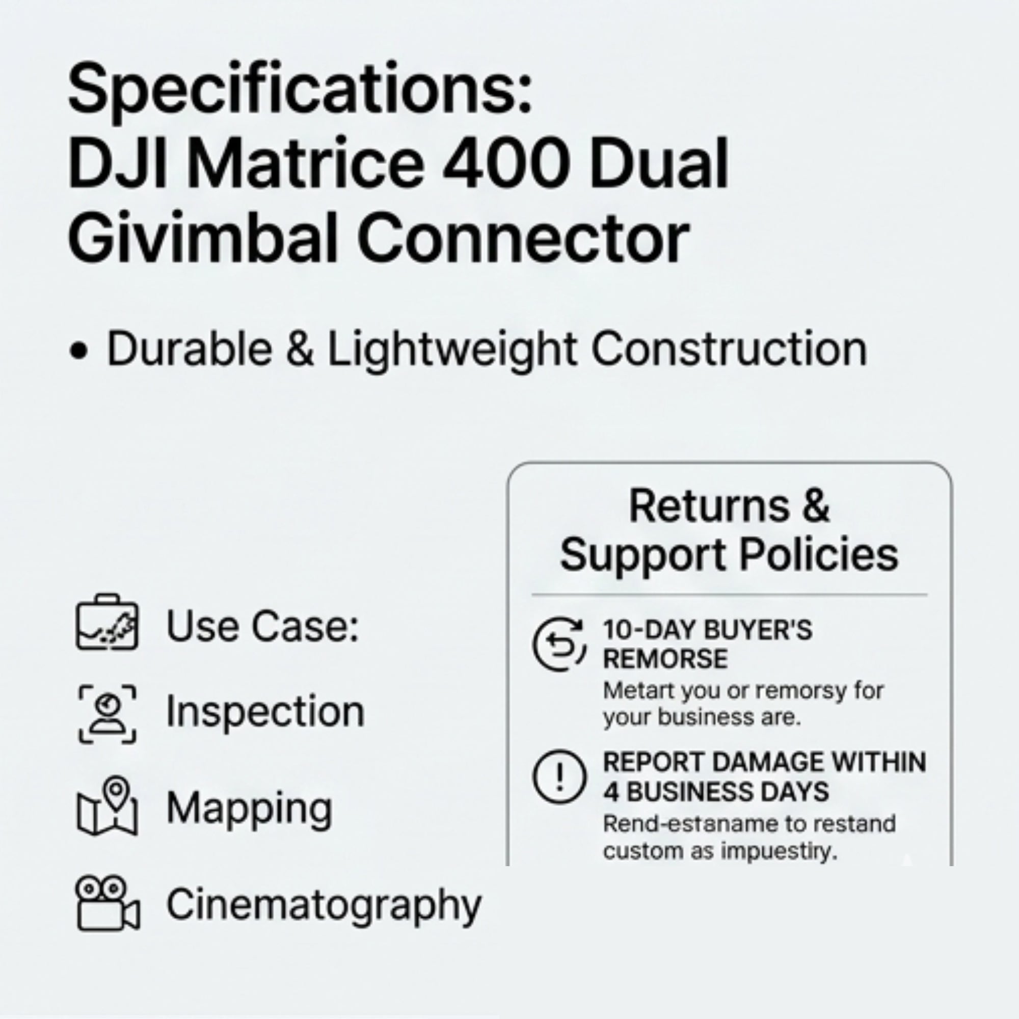 DJI M400 Dual Gimbal Connector Attach 2 Payloads for Inspections & Use