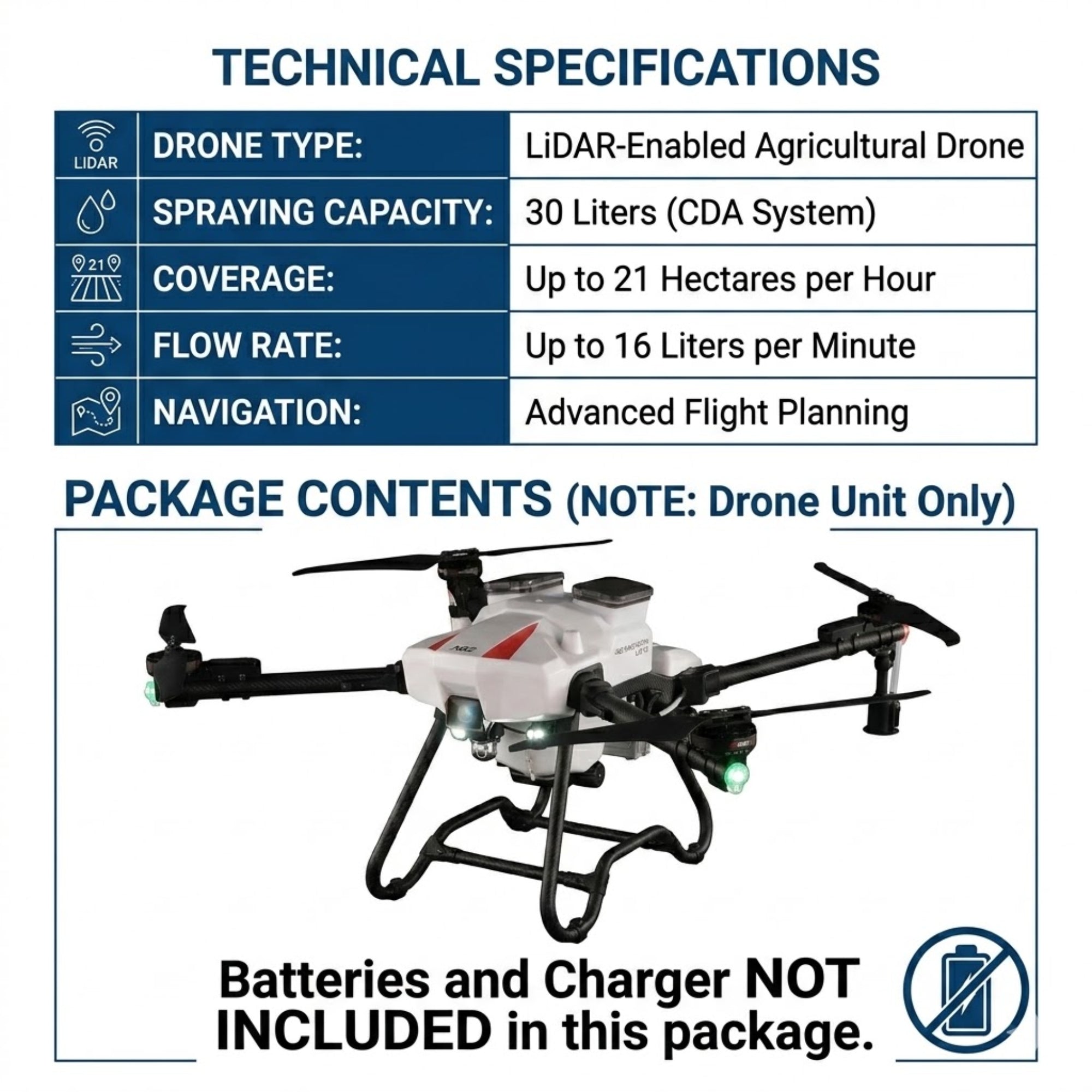 ABZ Innovation L30 Spraying Drone LiDAR Precision CDA Agriculture Use Precision Farming Use