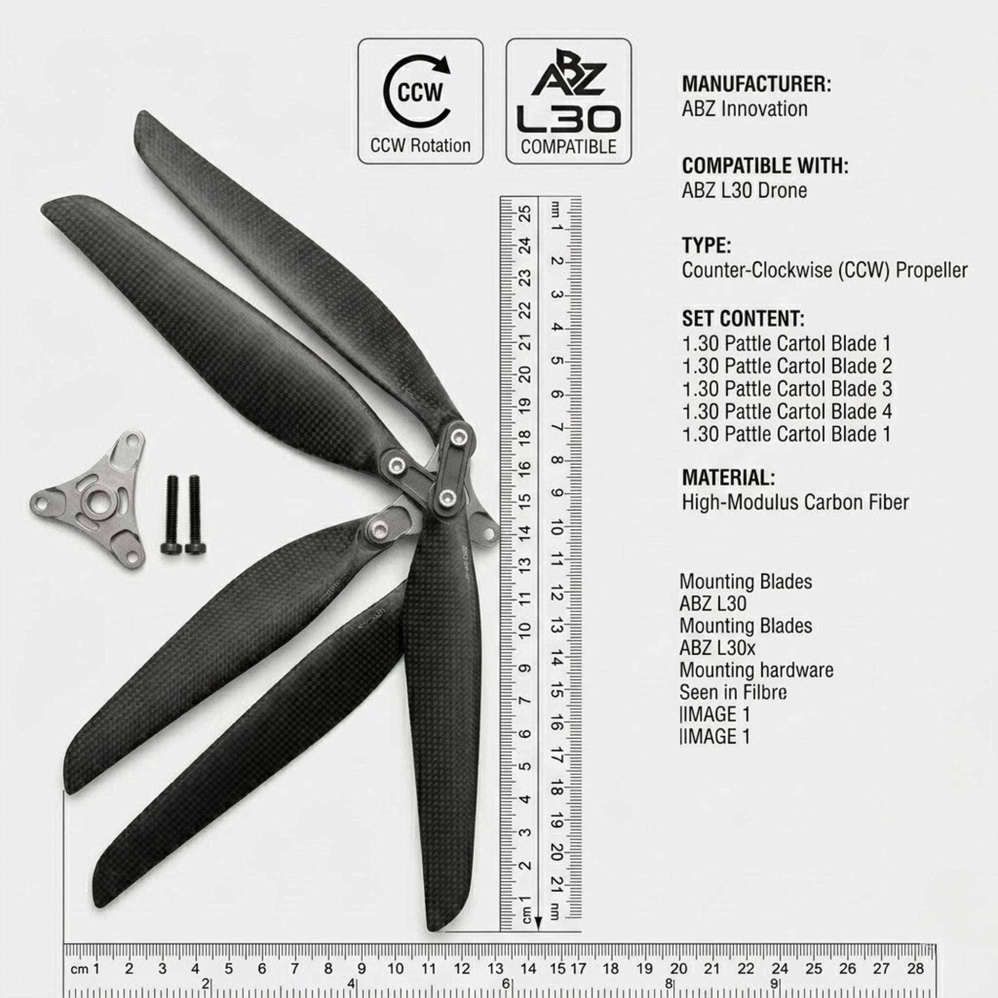 ABZ Innovation L30 Propeller CCW Set Stable Efficient Motor Use Drone Propulsion Use