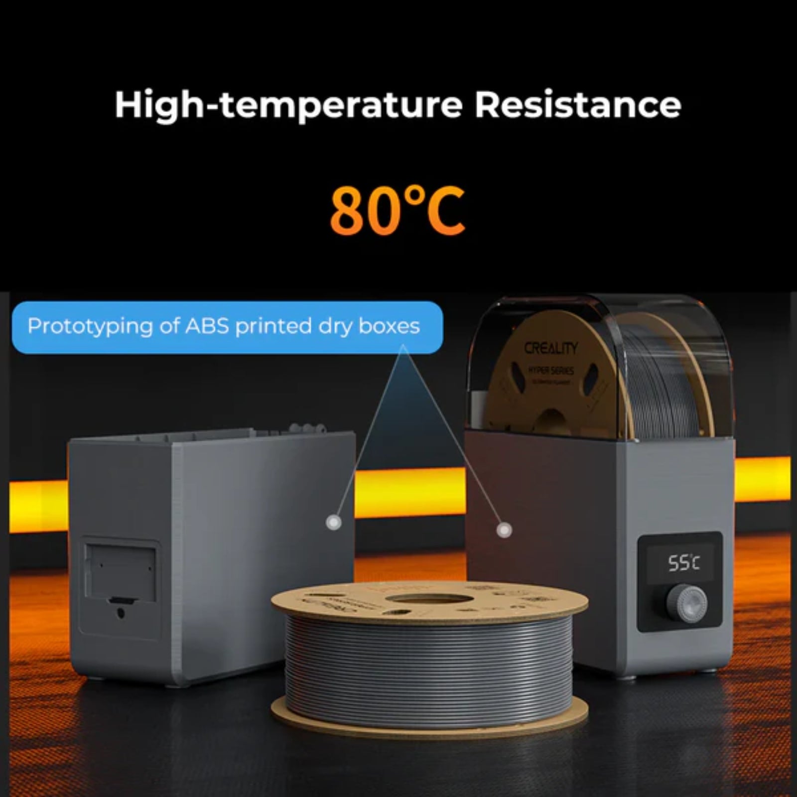 Creality Hyper ABS 1kg 3D Filament Fast Print - High Strength with Durable Hyper Series