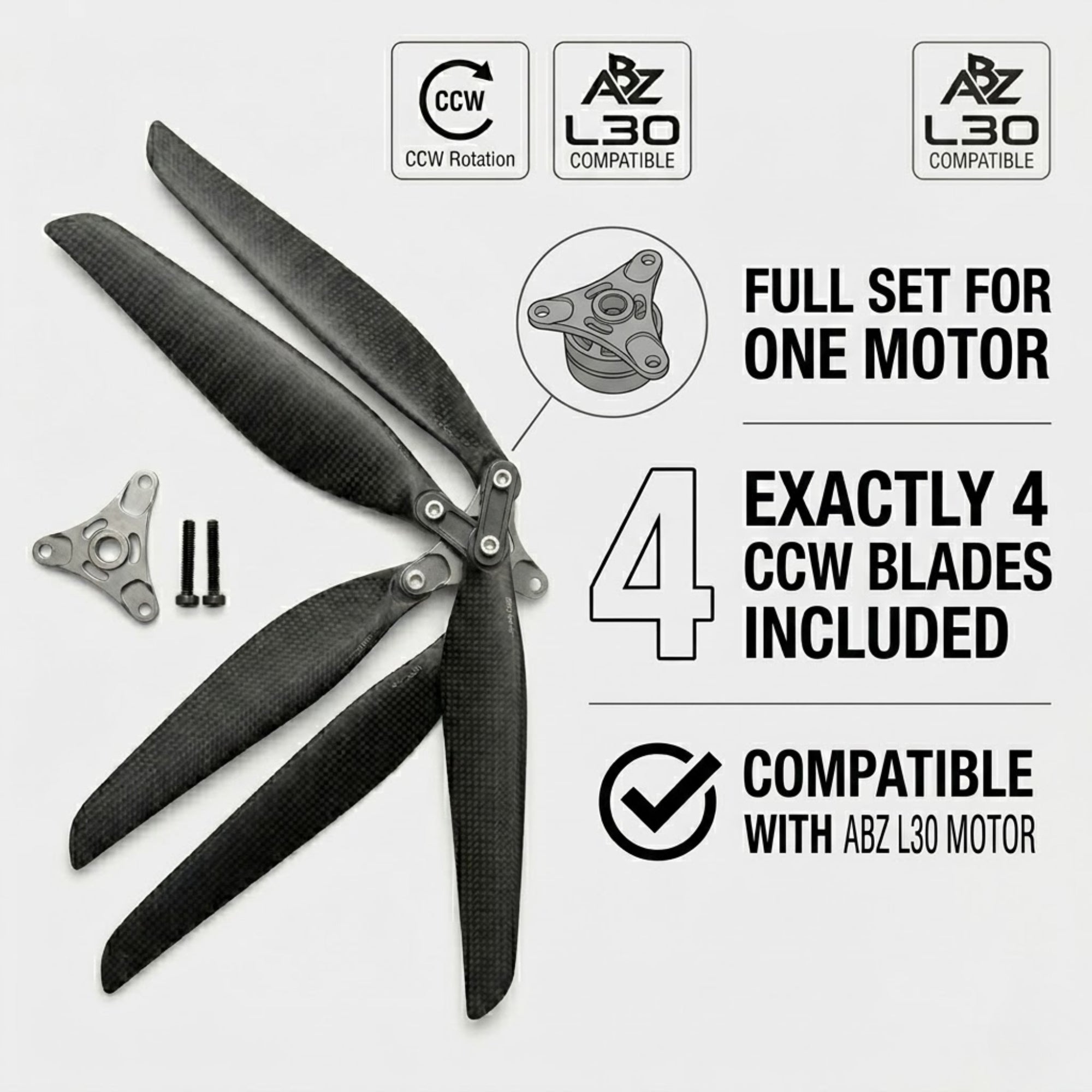 ABZ Innovation L30 Propeller CCW Set Stable Efficient Motor Use Drone Propulsion Use