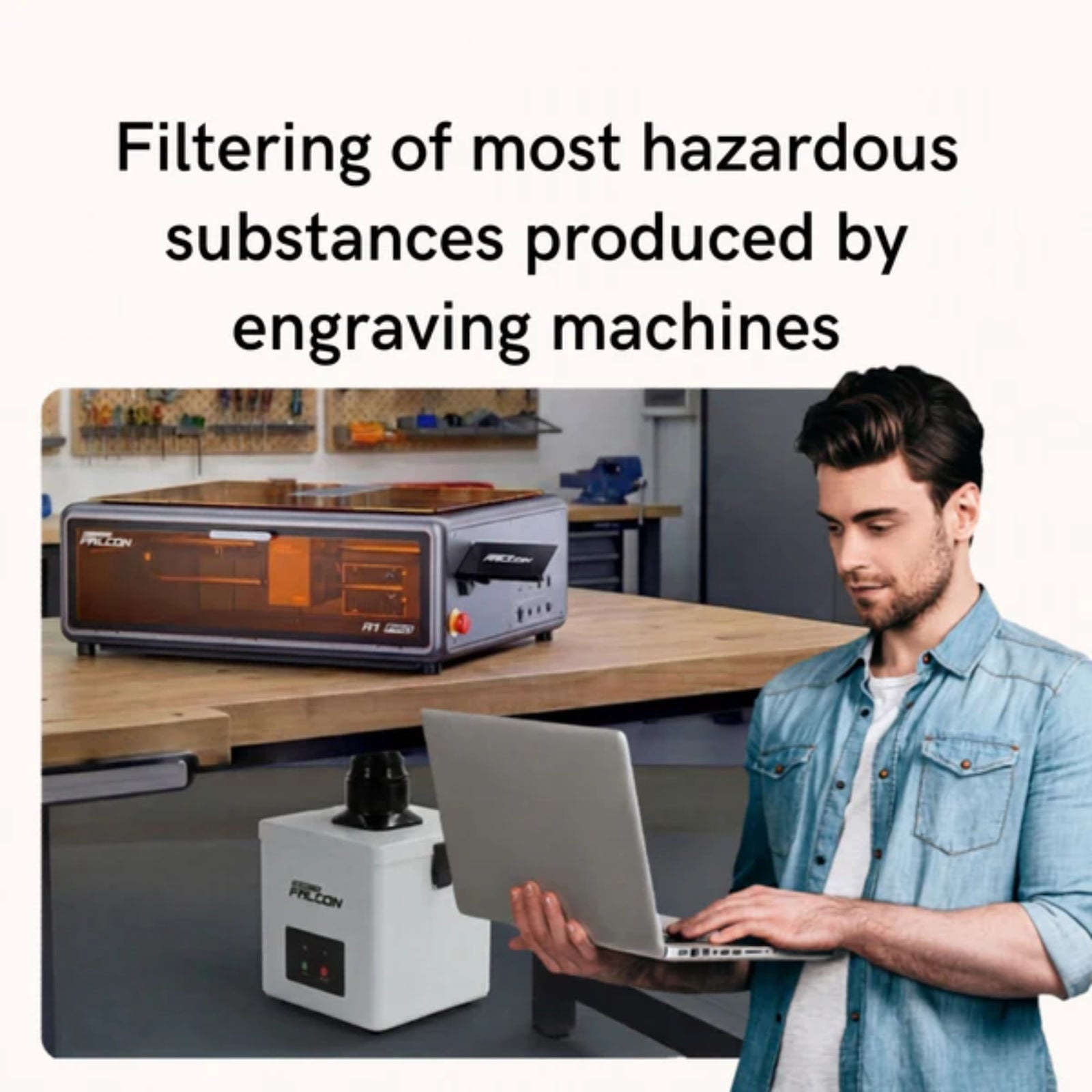 Creality Falcon YW45 Smoke Purifier Desktop Air Filter Laser 3D Print Dust Removal Quiet Compact