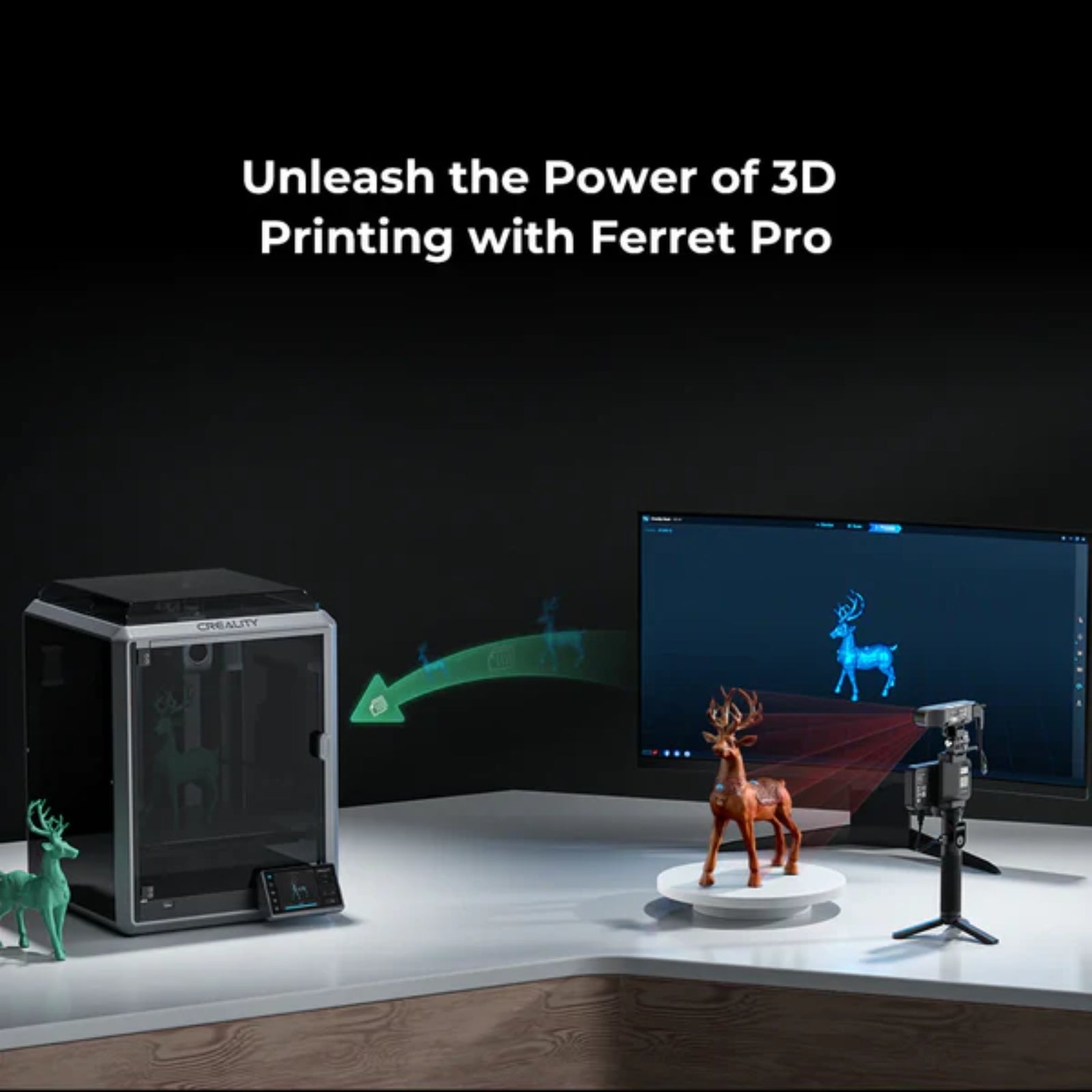 Creality CR-Scan Ferret Pro 3D Scanner Wireless 0.1mm Accuracy 3D Printing Use