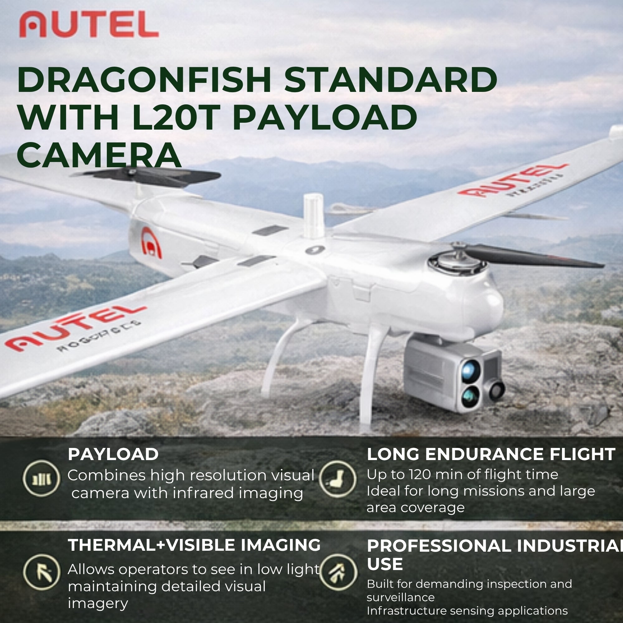 Autel Dragonfish Standard with L20T Payload Camera