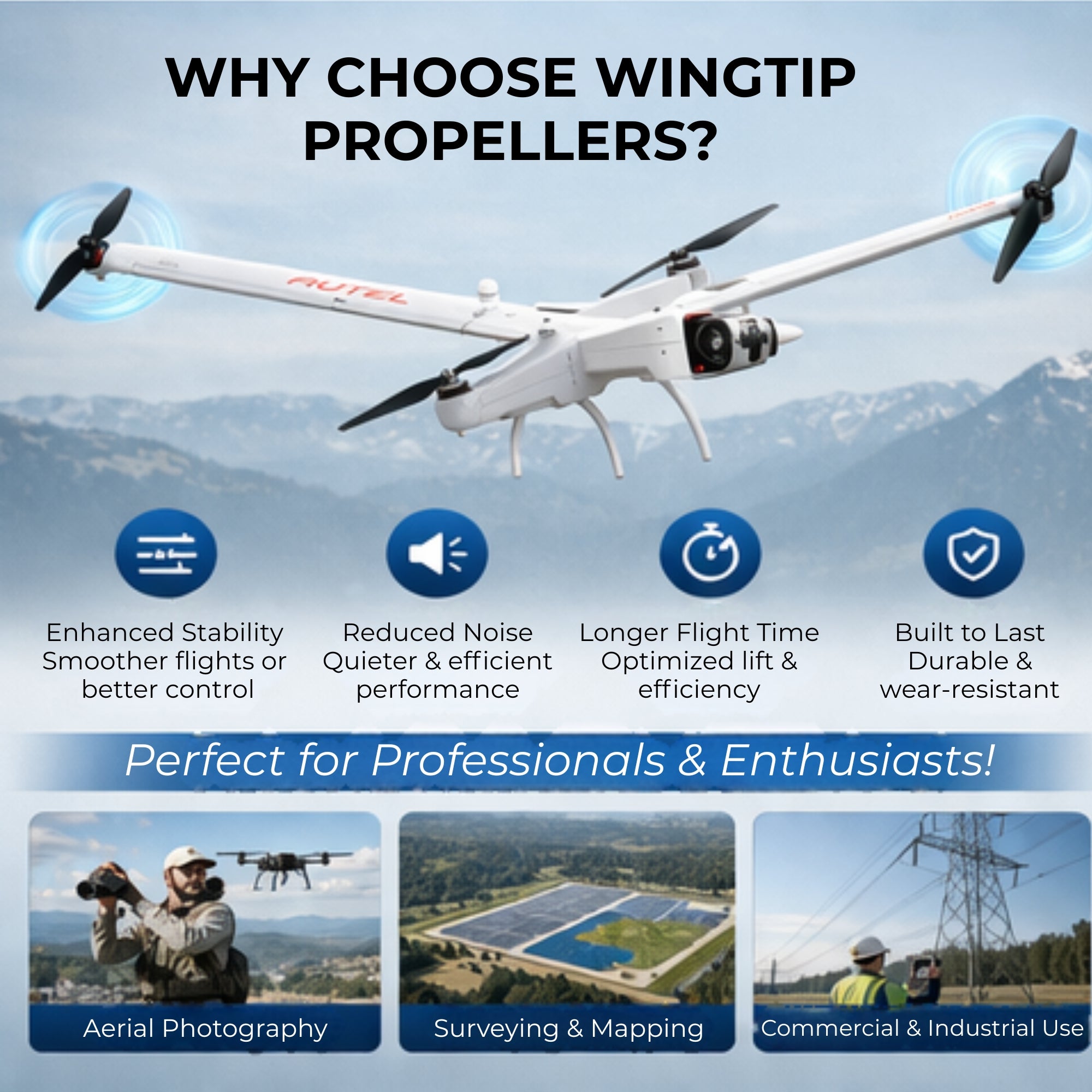 Autel Dragonfish Wingtip Propellers – Precision Drone Blades Upgrade