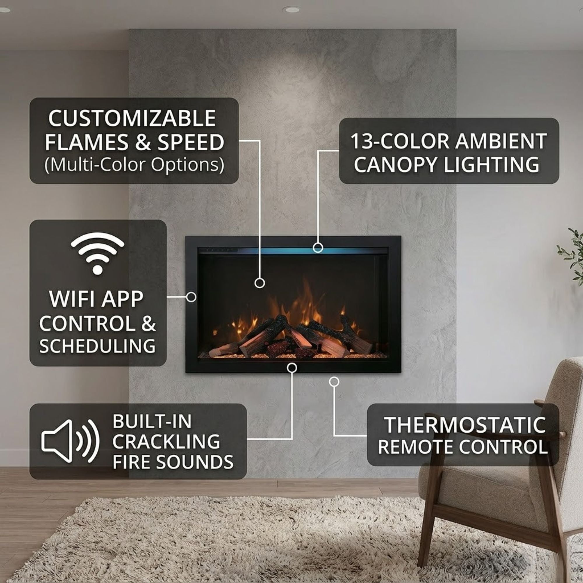 Amantii TRD-BESPOKE – Electric Fireplace