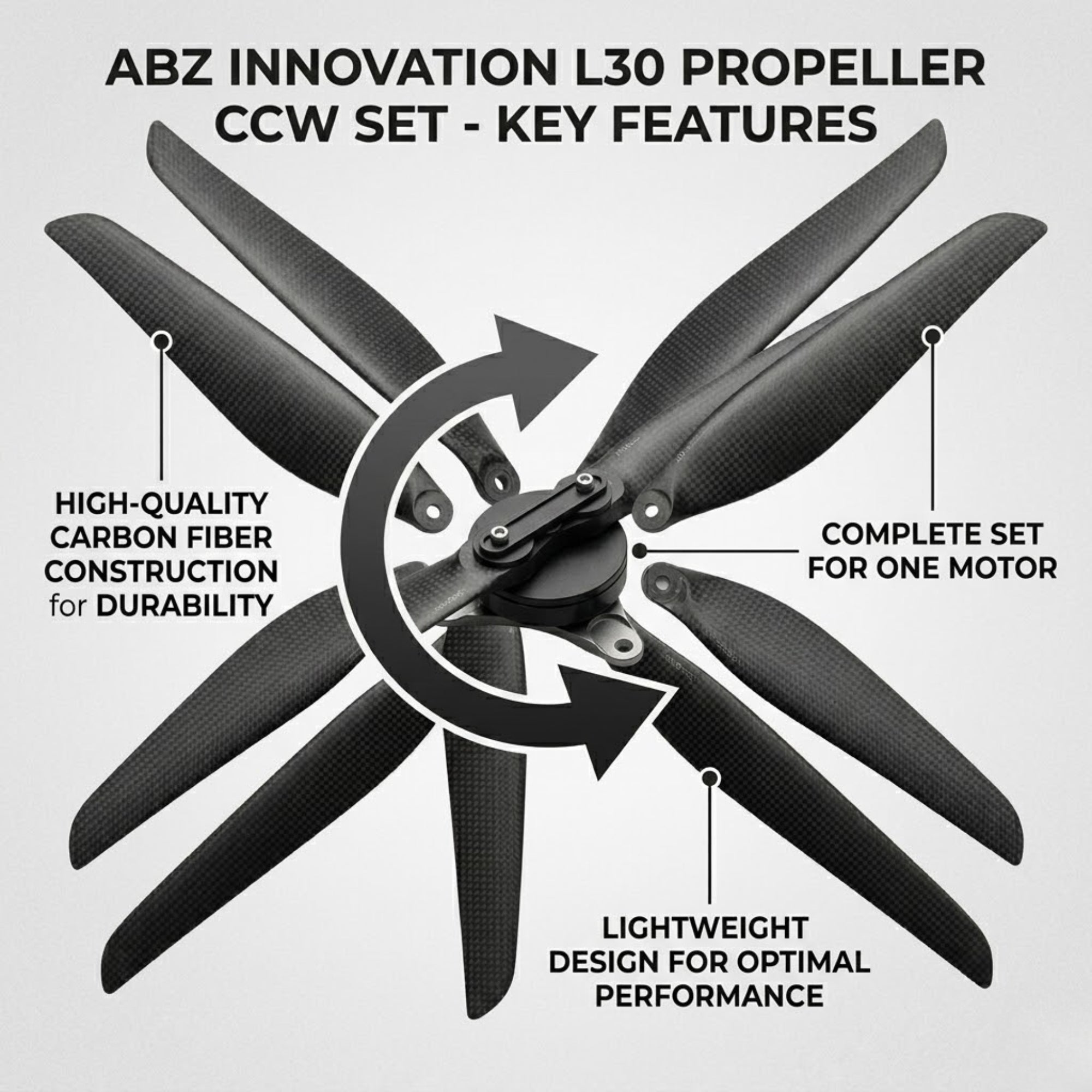 ABZ Innovation L30 Propeller CCW Set Stable Efficient Motor Use Drone Propulsion Use