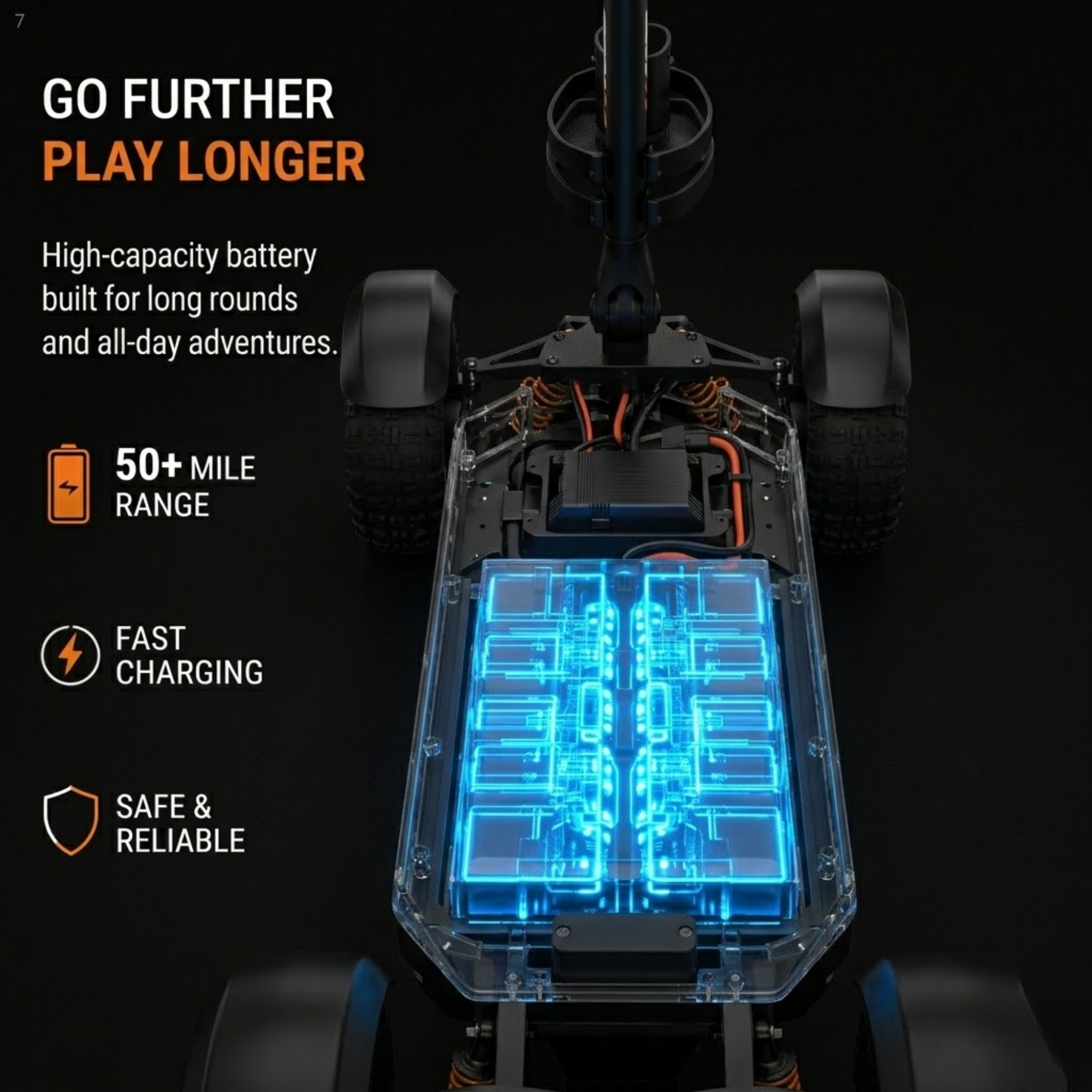 X-Quad 3000 Golf Electric 4-Wheel Ride-On – 60V Dual Motor, 50+ Mile Range, Golf Bag Mount