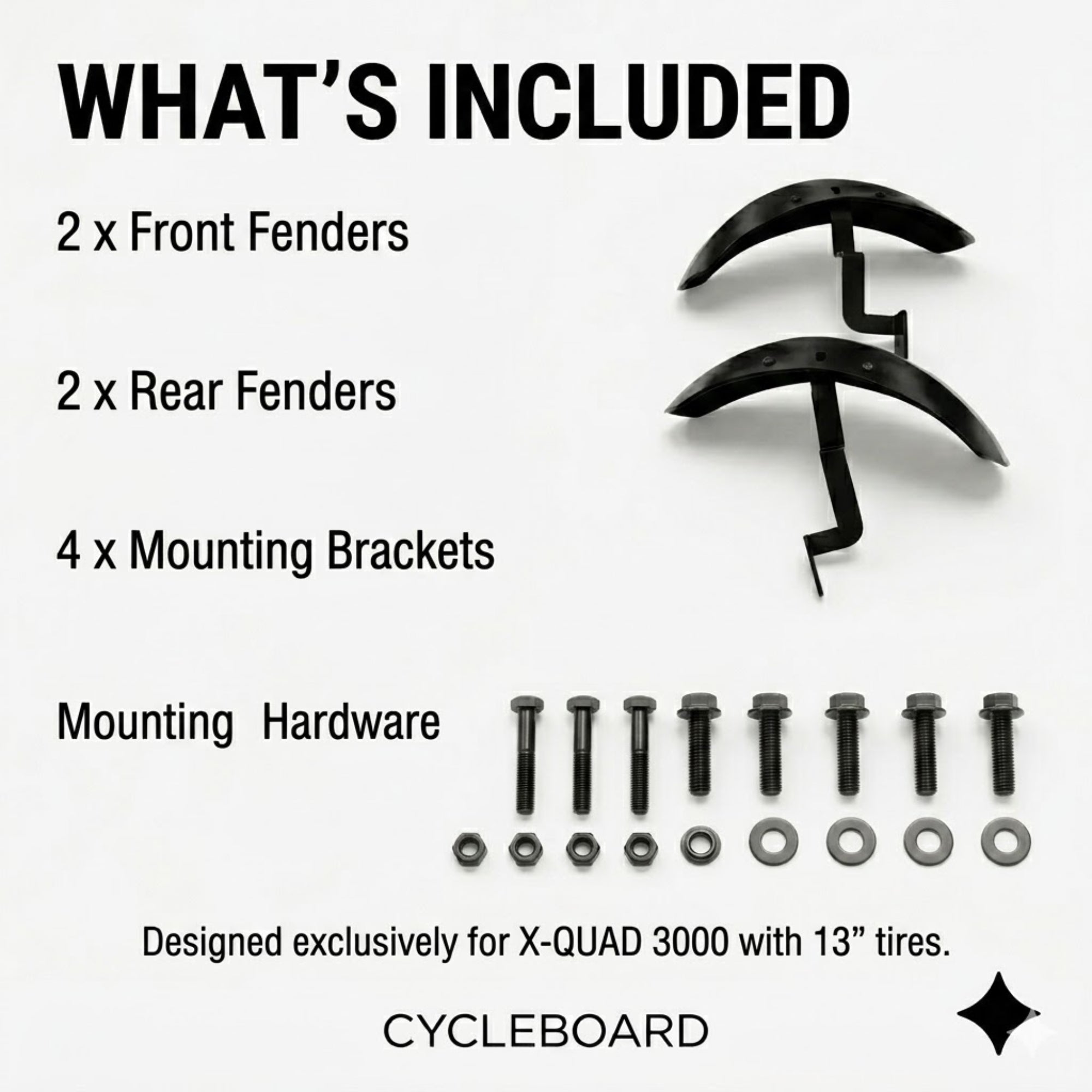 FENDER KIT | 13" TIRE | X-QUAD