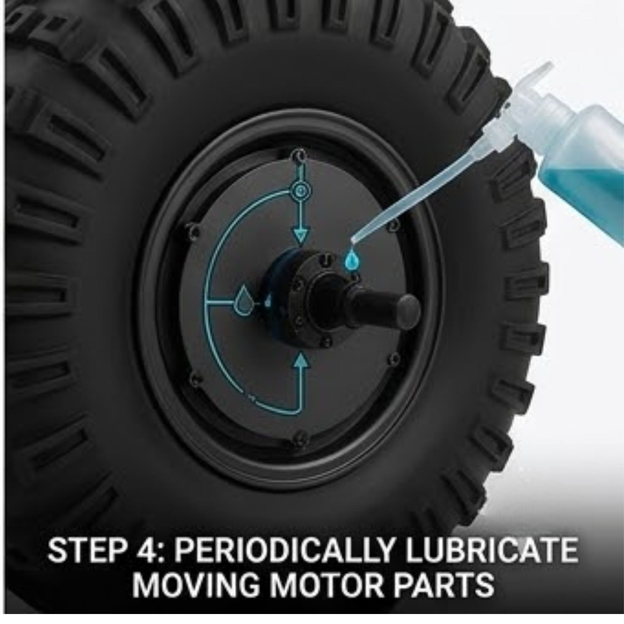 RIGHT MOTOR & WHEEL | 14" x 5" | X-QUAD 3000 & X-QUAD GOLF
