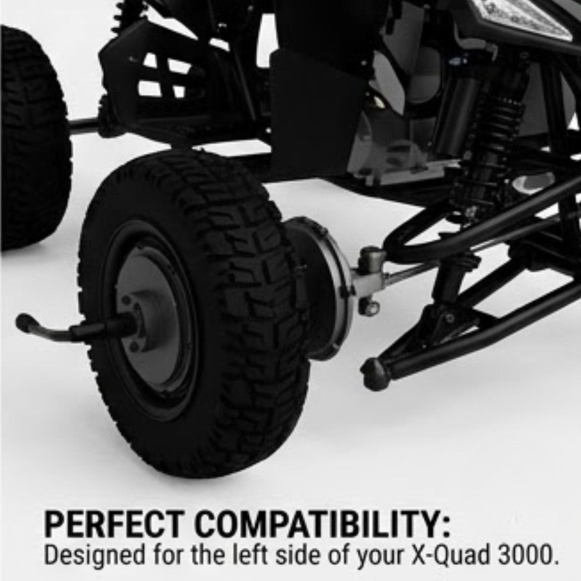 LEFT MOTOR & WHEEL | 10" x 3.5" | X-QUAD 3000